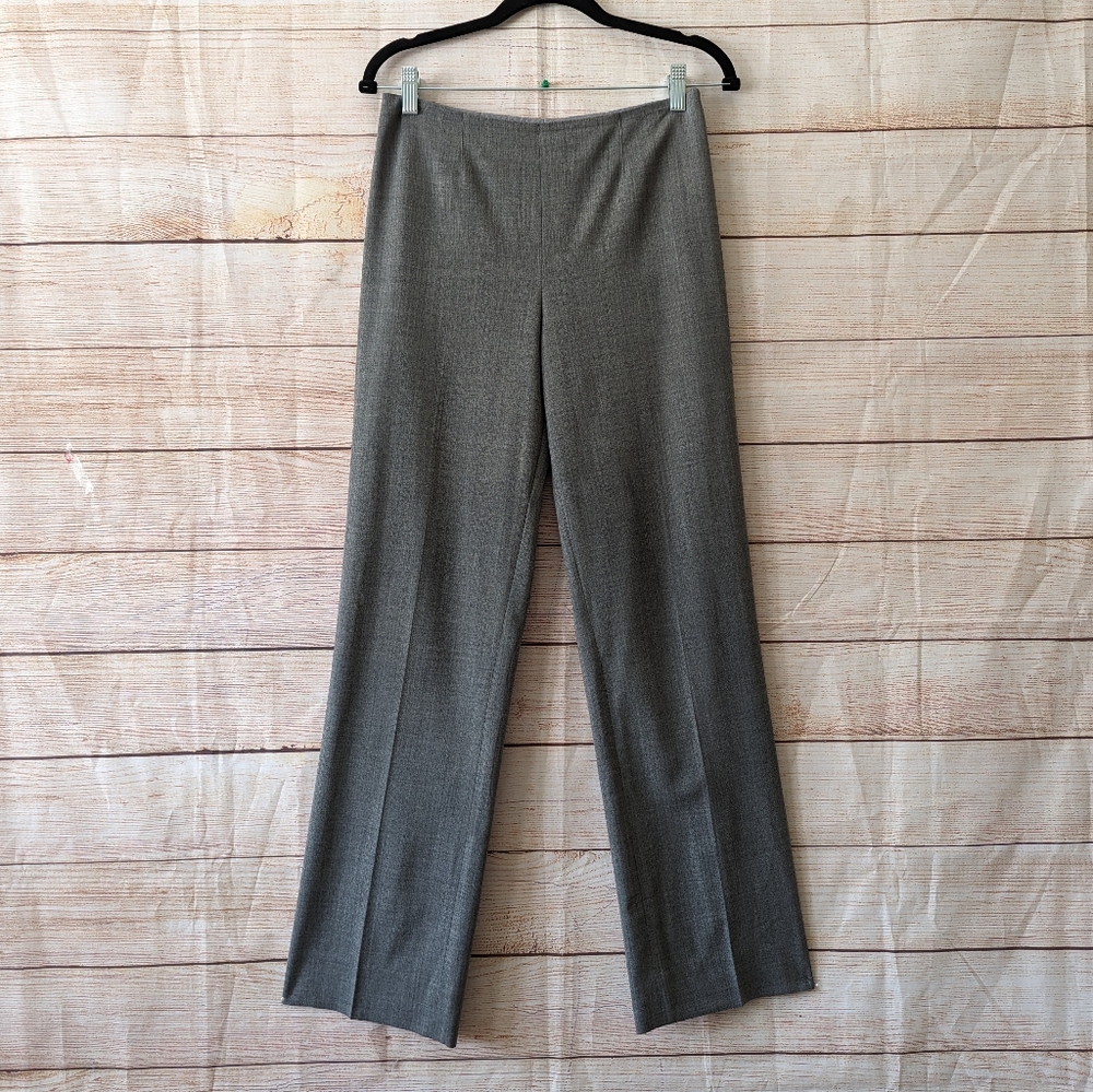 Ralph Lauren Black Label Size 8 Grey Classic Dress Pants Side Zip St Wide Leg